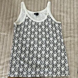 Sailor Jerry Anchor + Sailor Girl White with Black Print Tank